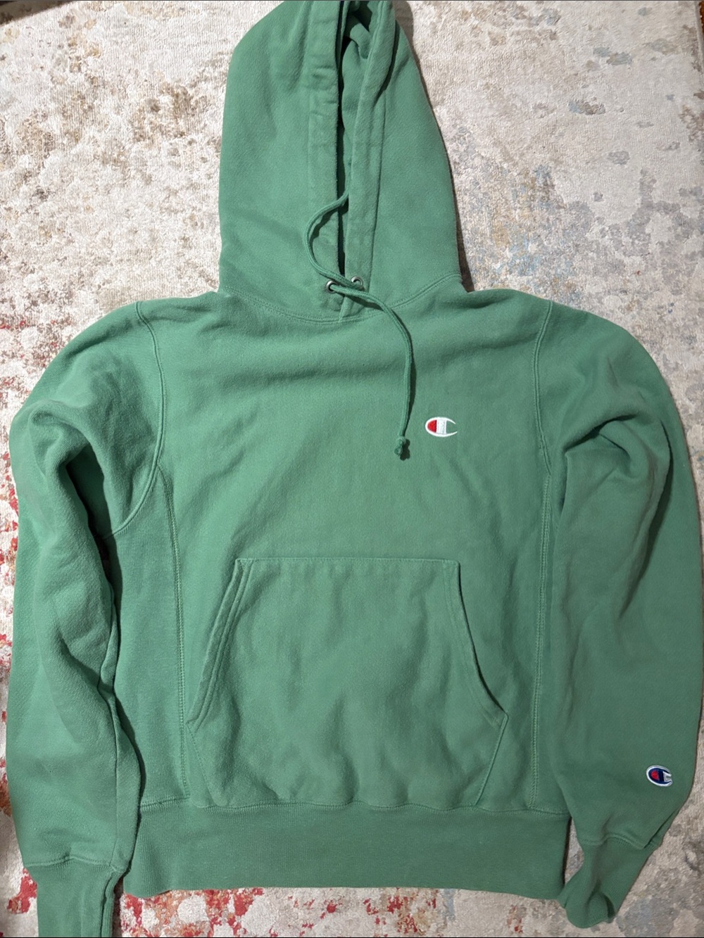 Champion Sage Green Pullover Hoodie with Chest Logo